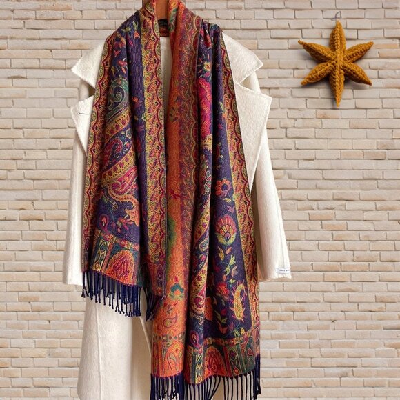 Thick winter shawl | Imitation Cashmere Scarf Warm Cozy Shawls and wraps for Her - Picture 2 of 3